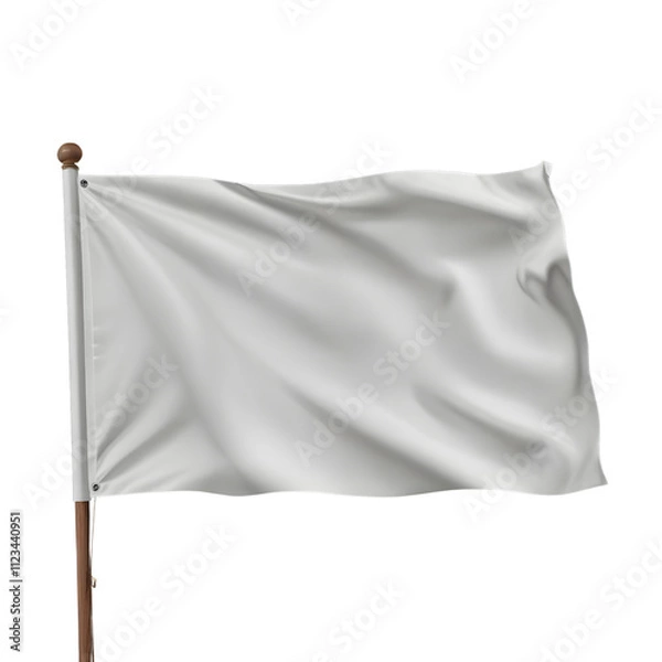 Obraz 3D Render White Flag Element Icon Bandeira Branca PNG 