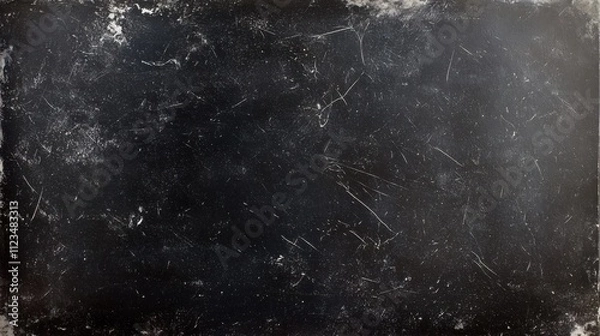 Fototapeta Textured black chalkboard background with scratches