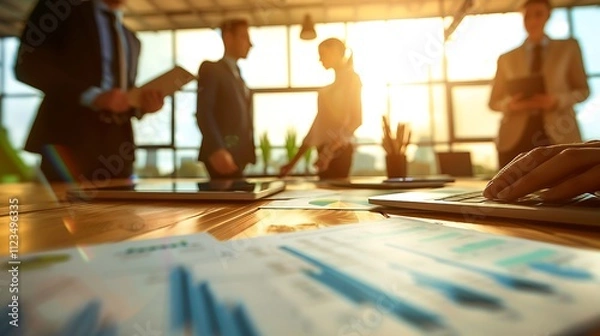 Obraz Executives socializing after strategy meeting