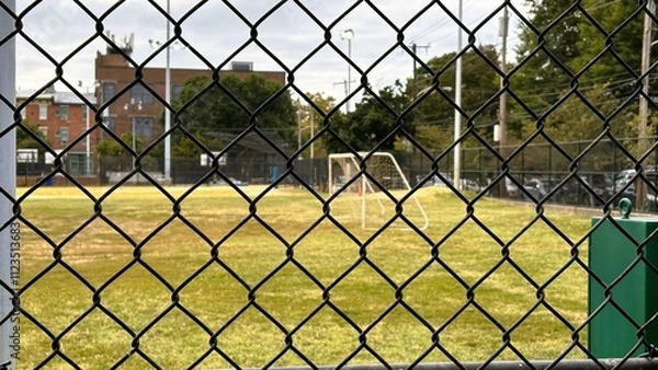 Obraz Fußballfeld hinter einem Zaun / soccer pitch behind a fence