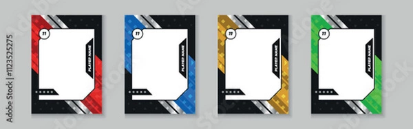 Fototapeta Photo frame or border collection for hockey, basketball and football player, trading card template design for sports, picture frame for player performance, sports flyer design, template eps 10.