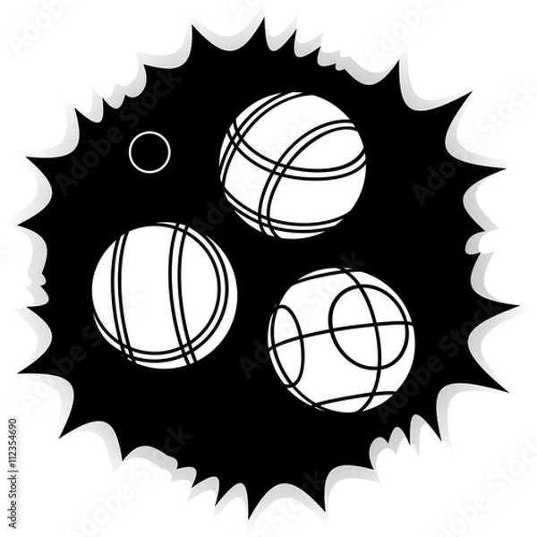 Obraz Bocce Balls flat Icon - black background