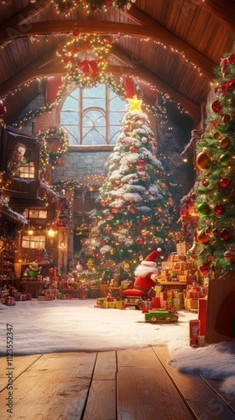 Obraz Santa's Workshop Christmas Eve Preparations