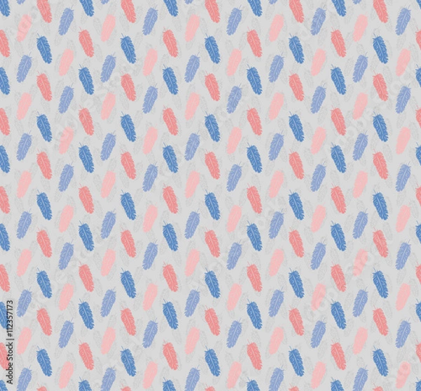 Obraz Layered feathers rose quartz serenity seamless pattern