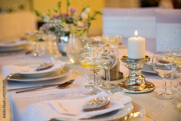 Obraz ceremonial table setting - wedding day