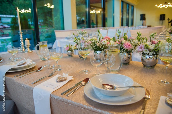 Obraz ceremonial table setting - wedding day