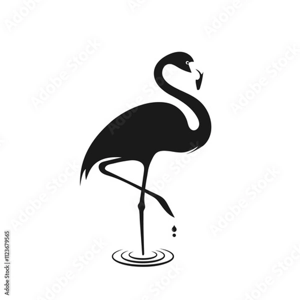 Obraz Flamingo flat icon. vector illustration
