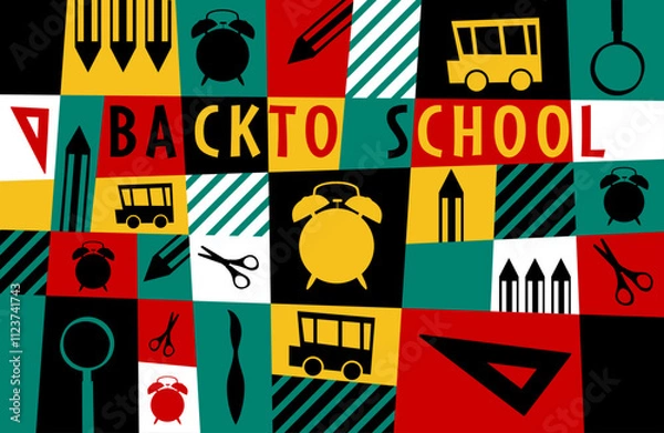 Obraz back to school graphic pattern