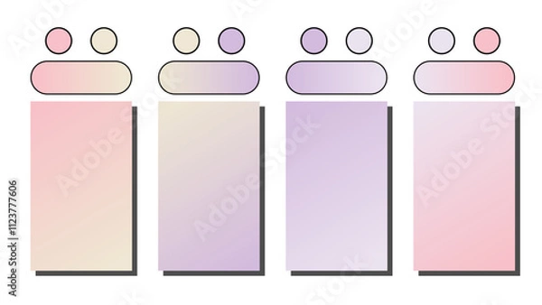 Obraz Set of vector gradient background. Cover set design with Rosewater, Ivory, Lilac, Pewter color. Beautiful abstract gradient for covers, wallpapers, branding, business cards. Vector illustration