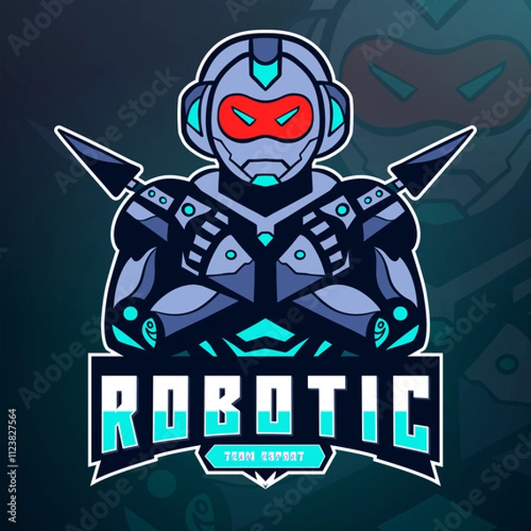 Obraz Robotic esports gaming logo editable text
