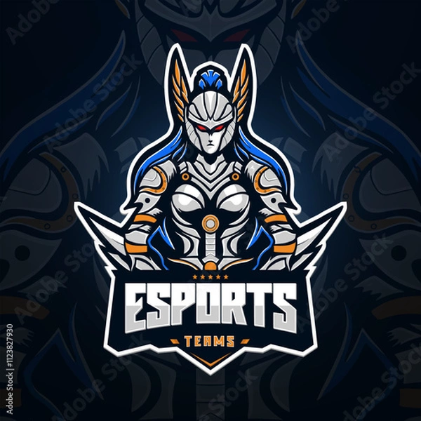 Obraz Valkyrie logo esport editable text