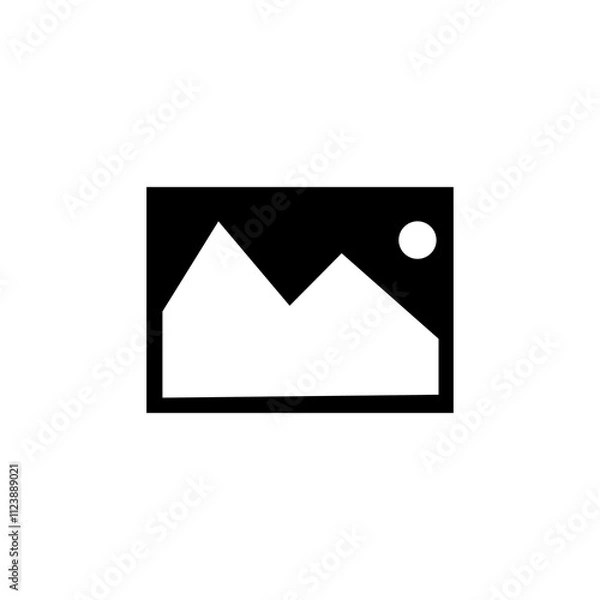 Fototapeta No image available icon. vector flat black simple illustration for web and app..eps
