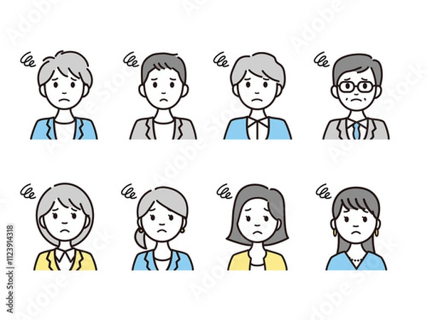 Obraz ビジネスパーソンの人物アイコン・アバターアイコンセット