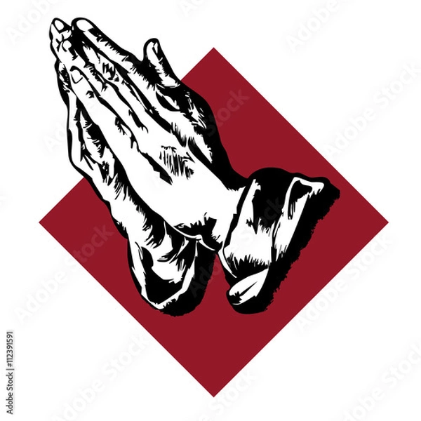 Fototapeta praying hands vector illustration