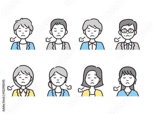 Obraz ビジネスパーソンの人物アイコン・アバターアイコンセット