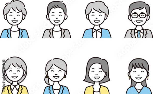 Obraz ビジネスパーソンの人物アイコン・アバターアイコンセット