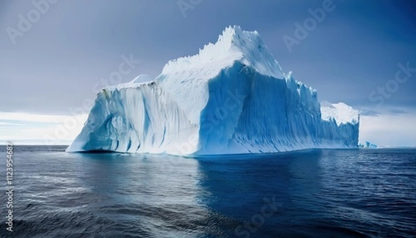 Fototapeta Magnificent ice mountain navigating Earth's coldest waters, a testament to planetary dynamics.