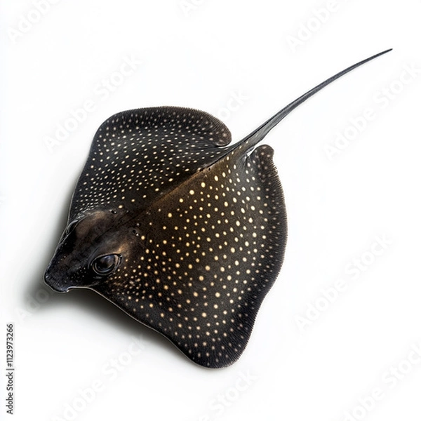 Fototapeta Freshwater polka dot stingray isolated on white background