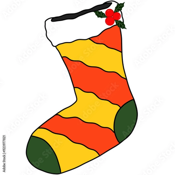 Obraz Christmas socks placed on a white background