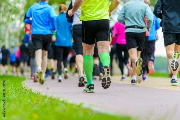 Obraz People running in park