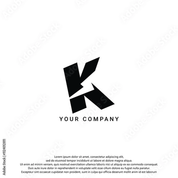 Obraz initial letter logo K for your company or brand