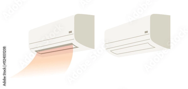 Fototapeta 家庭用エアコンの暖房運転イラスト素材	