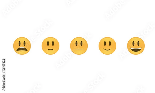 Fototapeta  Emoticon vector. Emoji vector. Smile icon set.  Emoticon icon web - stock vector.
