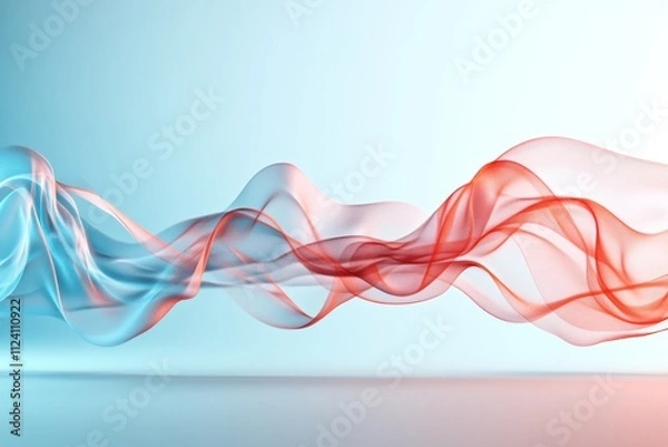 Obraz A visually captivating abstract image of intertwining red and blue ribbons, symbolizing interplay, unity, and the balance of opposing forces in harmony.