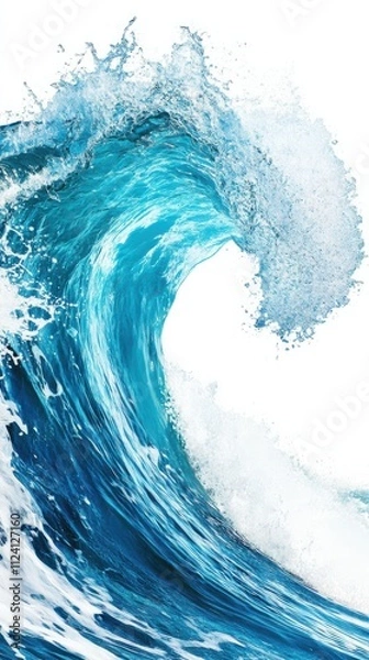 Obraz Water Wave with Clipping Path on White Background.