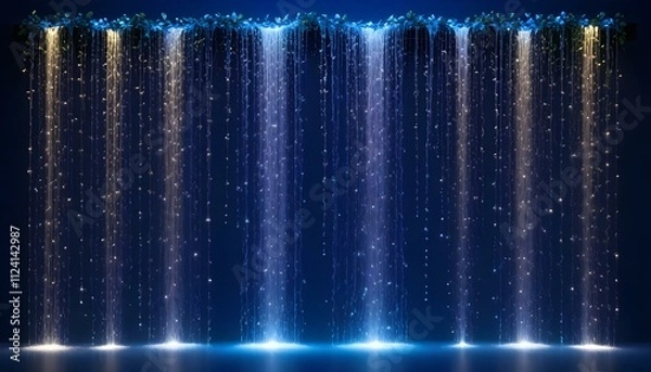 Fototapeta Clear Plain Shiny Warm Soft Vintage Bokeh Cloudy Wave Like Geometric Blue Background or Texture