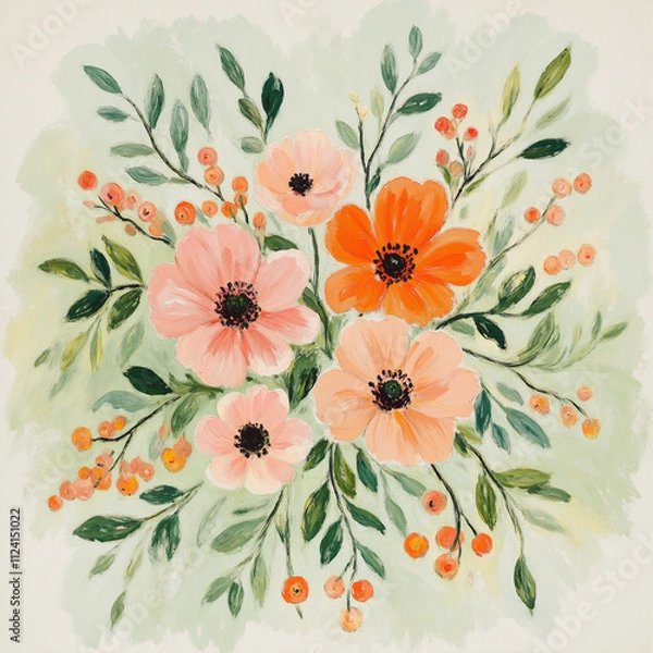 Obraz Gorgeous Abstract Floral Oil Painting