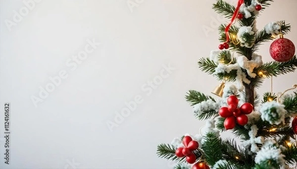 Fototapeta christmas background with christmas tree and decorations