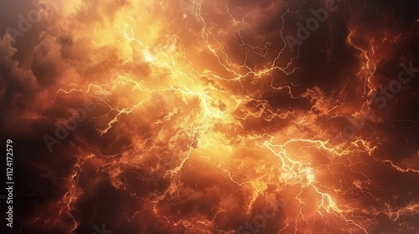 Fototapeta Extreme Weather: Unseasonal and intense weather events, like heatwaves and storms, linked to global warming, escalating the frequency and severity of natural disasters.
