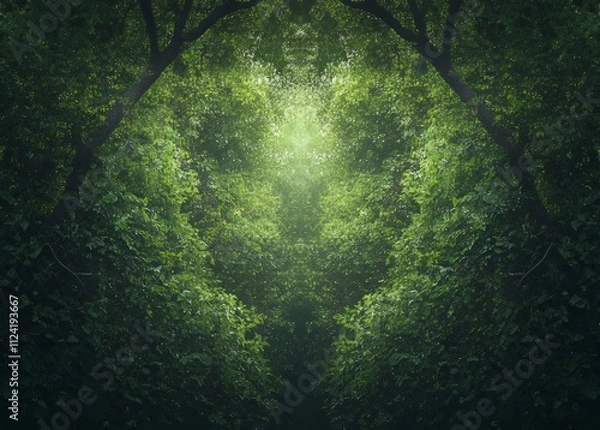 Obraz Enchanted Forest Pathway - A Verdant and Mystical Scene