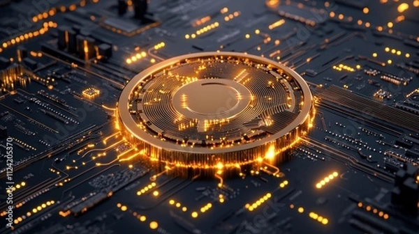 Obraz Digital Currency Trends: Analyzing Financial Data and Candlesticks in Internet Banking for Cryptocurrency Market