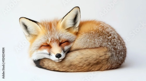Fototapeta A mischievous fox curled up