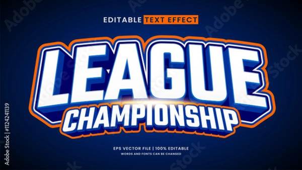 Obraz League championship 3d editable text effect