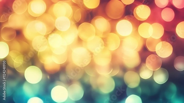 Obraz Vibrant Out-of-Focus Lights Creating a Stunning Bokeh Effect with Colorful Background and Soft Blurry Atmosphere for Creative Projects and Designs