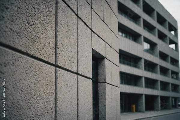 Fototapeta Architecture details Cement wall Geometric shape Modern building Space