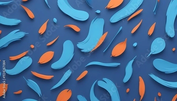 Fototapeta Clear Plain Shiny Warm Soft Vintage Bokeh Cloudy Wave Like Geometric Blue Background or Texture