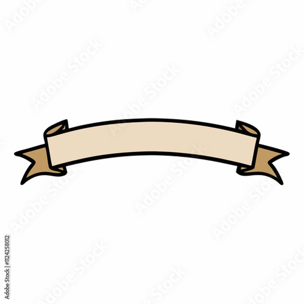 Obraz Ribbon banner shape. Creative symbol silhouette, Ribbon elements illustration