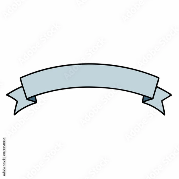 Obraz Ribbon banner shape. Creative symbol silhouette, Ribbon elements illustration
