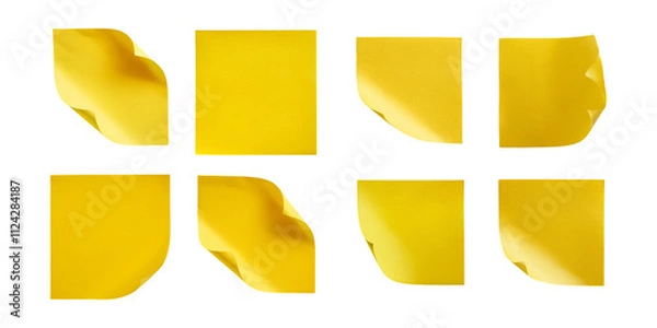 Obraz Yellow Sticky Notes, set collection, mega bundle, isolated on transparent background