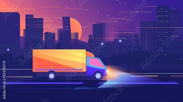 Fototapeta Fast delivery transportation automobile illustration generated by ai