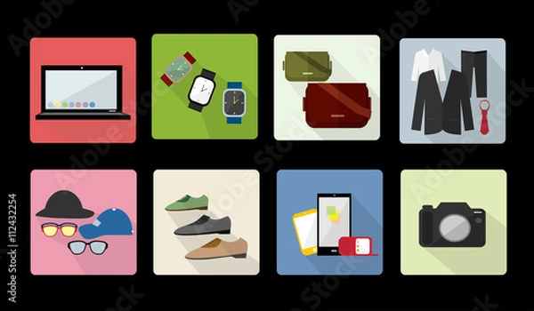 Fototapeta E-commerce and shopping flat design