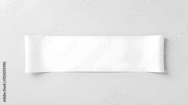 Fototapeta Vector 3d Curved Paper Banner Isolated on Gray Background. Easy Paste to Any Background. Generative AI