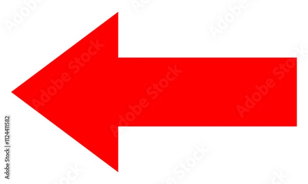 Obraz left arrow vector. editable red color arrow icon.