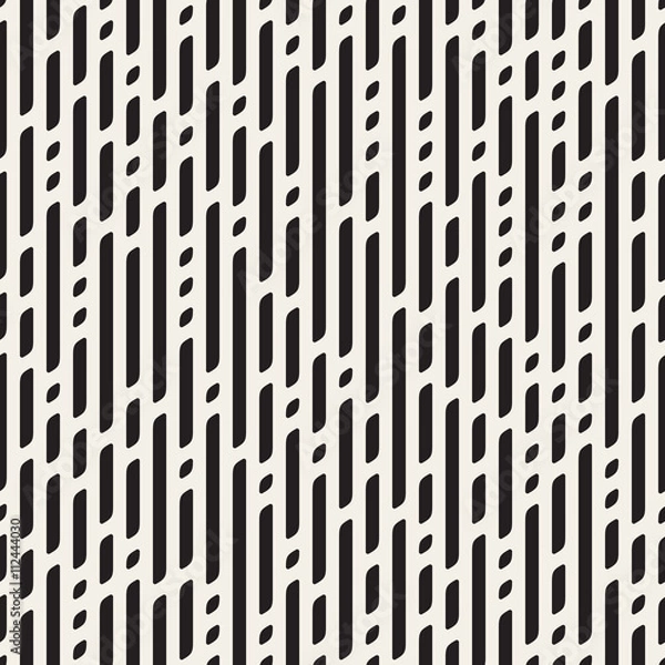 Fototapeta Vector Seamless Black And White Dashed Vertical Lines Geometric Pattern