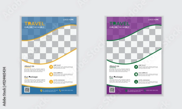 Obraz modern simple travel poster or travel flyer template layout design for print