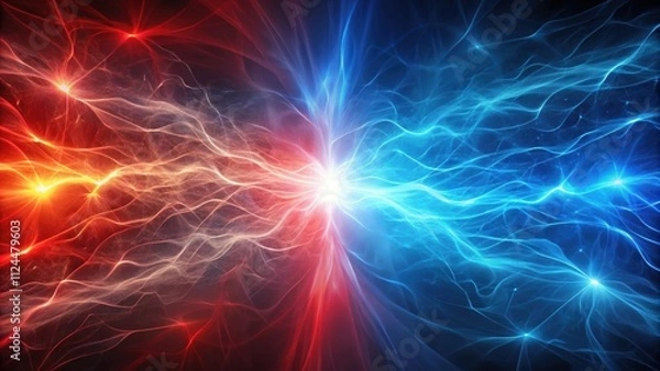 Fototapeta Vibrant background with contrasting red and blue energy, vibrant, background, contrasting, red, blue, energy, dynamic, colors